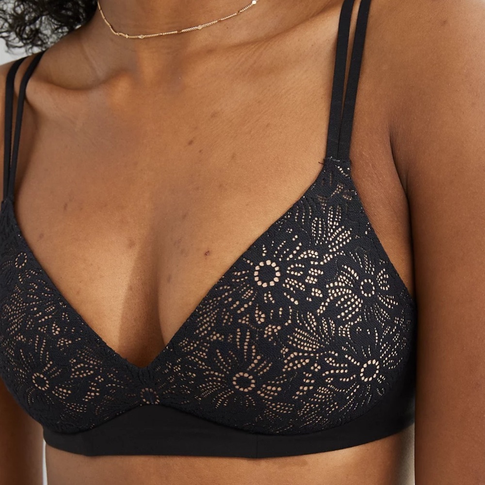 NWOT Aerie Real Sunnie Wireless Push Up Blossom Lace Bra 34B